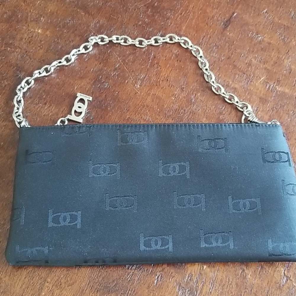 Bebe Black Signature Purse With Chain Strap
